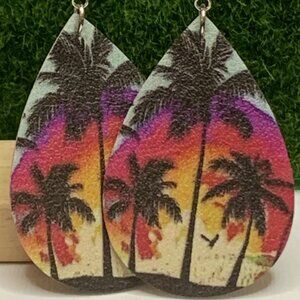 Palm Tree Earring, Tree Earring, Beach Earring, Gift Idea, Sunset Earring, Tree